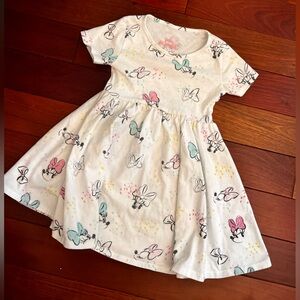 Disney Toddler Girls' Minnie Mouse Short Sleeve Knit Dress - Cream